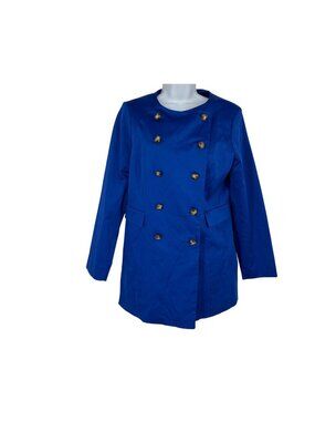 Joan Rivers Jewel Neck Double Breasted Lined Coat Size S